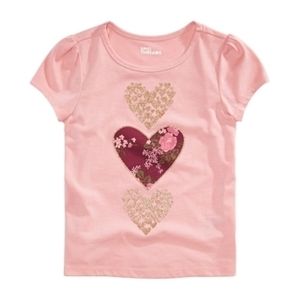 Epic Threads Toddler Girls Silver Pink Heart T-Shirt